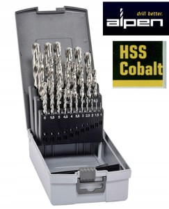 Zestaw wierteł kobaltowych 1-13mm x0,5mm KP25 HSS COBALT 25szt. w kasecie z tworzywa sztucznego ABS 001022251 Alpen