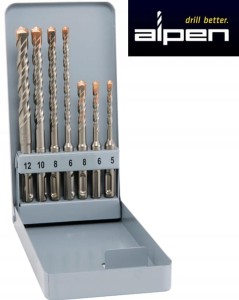 Komplet wierteł sds-plus 5-12mm 7szt. F4 FORTE KM7 metalowe pudełko 005000071