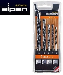 Wiertła do drewna 4-10mm 5szt. HOLZ TM5 (4,5,6,8,10mm) komplet 006001121