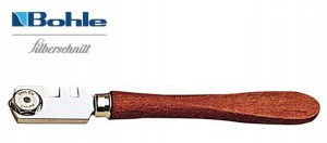 Nóż do cięcia szkła z krążkami tnącymi z węglika spiekanego i drewnianą rękojeścią Silberschnitt BO 400.0