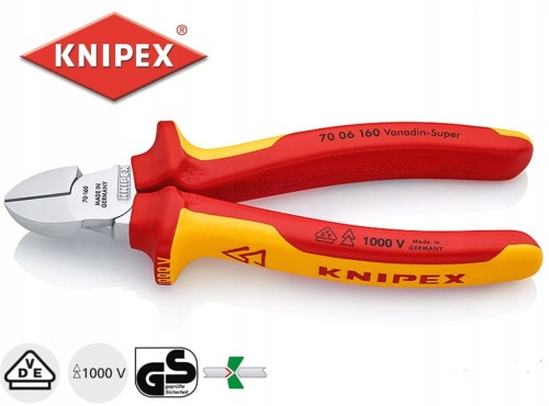 Obcinaczki boczne 160mm 1000V 70 06 160 szczypce rękojeść dwukomponentowa 7006160