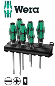 Zestaw wkrętaków monterskich 334/6 6szt. Kraftform Lasertip + wieszak 105650