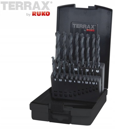 Zestaw wierteł do metalu 1,0-10,0x0,5mm HSS-R 19szt. w kasecie z tworzywa sztucznego ABS A205210RO