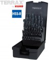 Zestaw wierteł 1,0-13,0x0,5mm HSS-R 25szt. w kasecie z tworzywa sztucznego ABS, do metalu A205211RO