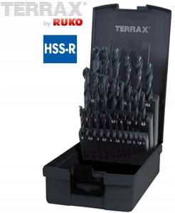 Zestaw wierteł 1,0-13,0x0,5mm HSS-R 25szt. w kasecie z tworzywa sztucznego ABS, do metalu A205211RO