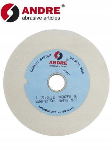 Ściernica ceramiczna tarcza T1-A 125x20x20 99A60K7V-35 elektrokorund szlachetny biała 510425