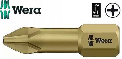 Bit krzyżowy Ph2 x 25mm 1/4" PHILIPS 851/1 TH bardzo twardy ze strefą skrętną 056610 Wera