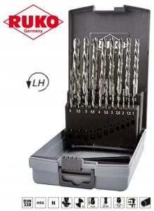 Wiertła do metalu 1,0-10,0 19szt. HSS-G LEWE komplet zestaw 214214LIRO Ruko