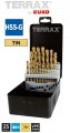 Zestaw wierteł do metalu 1,0-13,0x0,5mm HSS-G TiN 25szt. powlekane TiN w kasecie metalowej A250215T Terrax Ruko