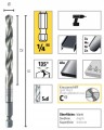 Wiertło do metalu 6,0mm HSS SUPER kręte z chwytem 1/4" typu bit L=57/107mm 952006001 Alpen