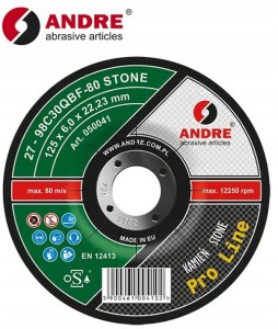 Tarcza do szlifowania betonu 125x6,0x22,2 T27 98C30QBF-80 PRO LINE 050041 Andre