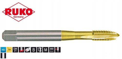 Gwintownik maszynowy M2 HSS-TiN forma B powlekany TiN 232020T Ruko