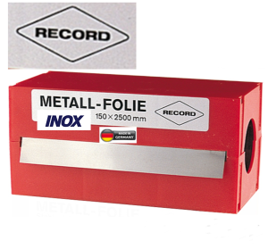Folia metalowa INOX 0,3mm w rolce 150x2500mm ze stali nierdzewnej 18Cr19Ni 8702221-Z Record