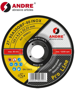 Tarcza do szlifowania stali nierdzewnej 125x6,0x22,2 INOX 95A30QBF T27 050031-Z Andre