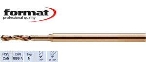 Wiertło miniaturowe 0,10mm x0,5/25mm HSS-Co5 kobaltowe DIN1899-A 8400010-Z Format