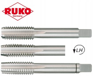Gwintowniki ręczne lewe M10 /3 HSS gwint lewy szlifowany DIN 352 3-częściowy 230100LI Ruko