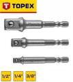 Adaptery redukcje 6-kt 1/4" do nasadek 1/4",3/8",1/2" 38D151 Topex
