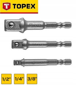 Adaptery redukcje 6-kt 1/4" do nasadek 1/4",3/8",1/2" 38D151 Topex