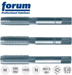 Komplet gwintowników M12 /3szt. HSS DIN 352 (P=1,75; dł.75mm) - ręcznych 8307073