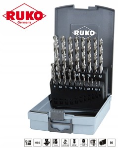 Wiertła do metalu 1,0-10,0 19szt. HSS-G szlifowane komplet 214214RO-Z Ruko
