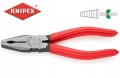 Szczypce uniwersalne kombinerki 160mm 03 01 160 rękojeść powlekana z tworzywa sztucznego 0301160 Knipex