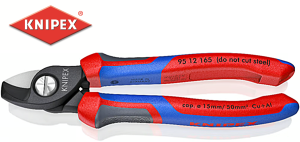 Nożyce do kabli i przewodów 165mm do kabli 15mm rękojeść wielokomponentowa 9512165-Z Knipex