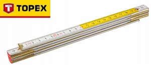 Miara składana 1m drewniana biało-żółta 26C005-Z Topex