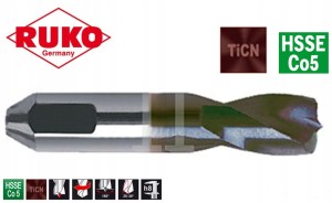 Frez do zgrzewów 8mm typ V HSSE-Co5 TiCN kobaltowy powlekany TiCN wiertło do zgrzewów 101081TC Ruko