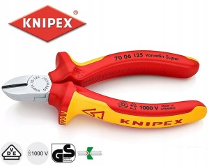 Szczypce boczne 125mm 1000V 70 06 125 obcinaczki boczne 7006125 Knipex
