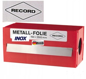Folia metalowa INOX 0,05mm w rolce 150x2500mm ze stali nierdzewnej 18Cr19Ni 8702203 Record