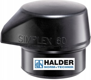 Obuch 60mm STAND-UP gumowy czarny zapasowy do młotka Simplex dwustronnego montażowego 3202.260-Z Halder