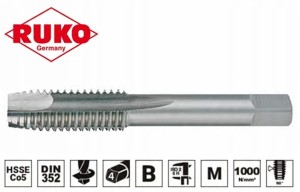 Gwintownik maszynowy M8 kobaltowy forma B krótki HSSE-Co5 231080E Ruko