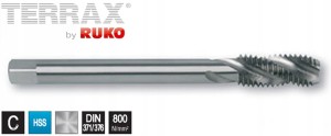 Gwintownik maszynowy M6 HSS P=1 L=80/19mm skrętny forma C35 234060TX Terrax Ruko