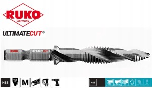 Gwintownik M6 wiertło HSS KOMBI BIT 1/4" wiertło gwintujące 270617 Ruko