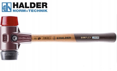 Młotek montażowy 60 Simplex PLASTIK CZERWONY / GUMA 3026.060 Halder