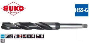 Wiertło do metalu NWKc 13,0mm HSS szlifowane ze stożkiem Morse'a 204130 Ruko