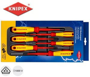Zestaw wkrętaków izolowanych 1000V 00 20 12 V04 (2 płaskie + Ph1 + Ph2 + Pz1 + Pz2) 002012V04-Z Knipex