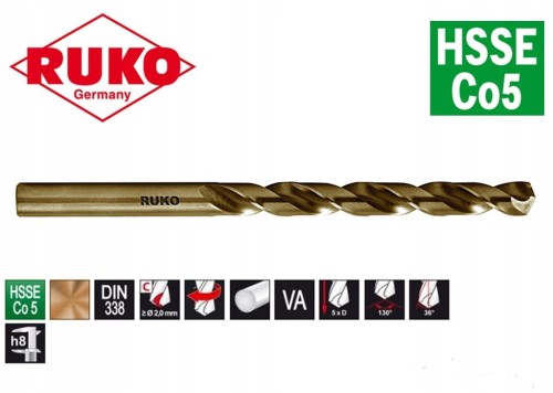 Wiertło kobaltowe 4,4mm HSSE-Co5 do metalu 215044 Ruko