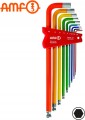 Klucze imbusowe 1,5-10mm 9szt długie 911LG-HM9F oznaczone kolorem 47001 Amf