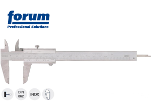 Suwmiarka 150mm 1/20mm DIN 862 INOX ze śrubą ustalającą (prostokątny głębokościomierz) 8101013