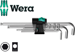 Klucze imbusowe 1,5-10,0mm 9szt. z kulką (srebrne) Hex-Plus "950 PKL/9 SMN" 022087