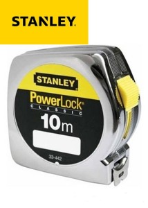 Miara stalowa 10mx25mm - obudowa chromowana "Powerlock" 1-33-442