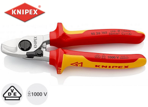 Nożyce do kabli i przewodów 165mm 95 26 165 1000V do kabli 15mm + sprężyna rozwierająca 9526165-Z Knipex