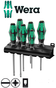 Zestaw wkrętaków monterskich 334/6 6szt. Kraftform Lasertip + wieszak 105650-Z