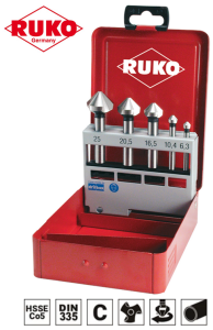 Pogłębiacze stożkowe kobaltowe 6,3-25,0mm kształt C 90st. HSSE-Co5 DIN 335-C (6szt.) 102154E