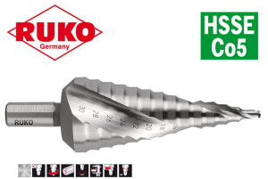 Wiertło stopniowe kobaltowe nr2 4-30mm 14 średnic (4,6,8,10,12,14,16,18,20,22,24,26,28,30) HSSE-Co5 101052E