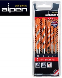 Wiertła do cegły i pustaków 4-10mm 5szt. PROFI ZEGIEL PZ5 (4,5,6,8,10mm) KOMPLET 002007051