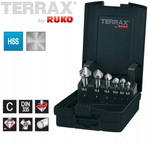 Pogłębiacze stożkowe 6,3-20,5mm kształt C 90st. HSS DIN 335-C (6szt.) A102152RO